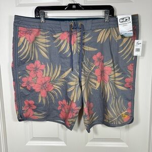 NWT Honolua Surf Co Floral Board Swim Shorts Men’s 42 Blue Drawstring Pockets